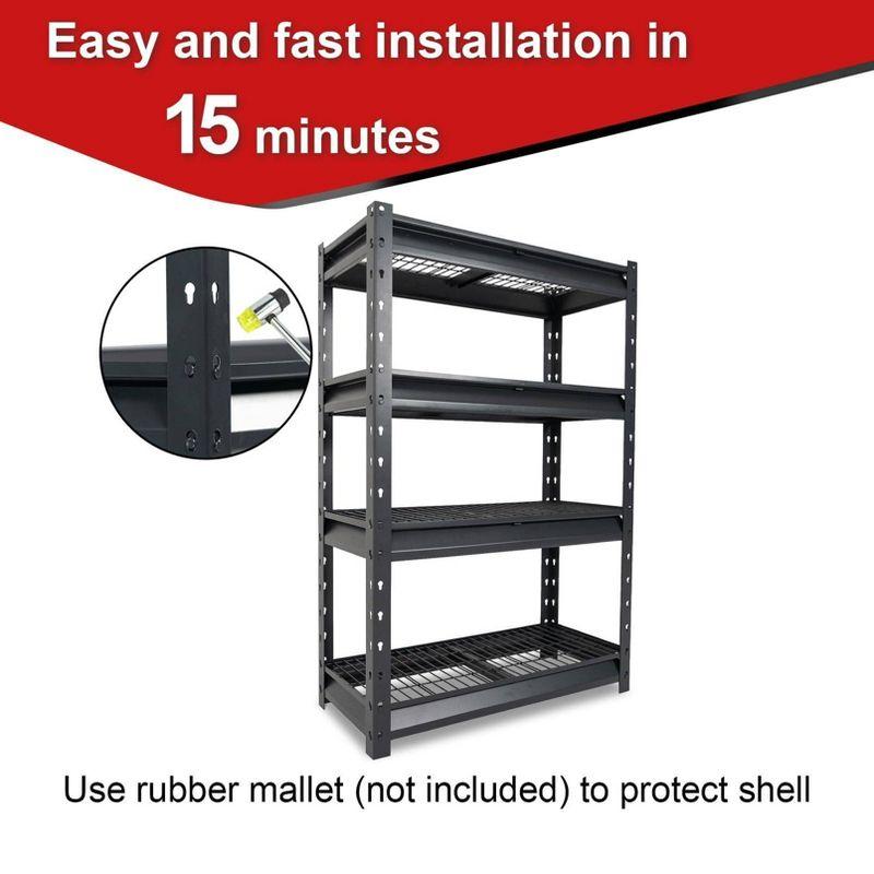 Atlas Shelving 4-Tier 36"x14"x54" Garage Shelving Heavy Duty Loads 6000lbs Dark Gray: Steel, Adjustable & Fixed Shelves
