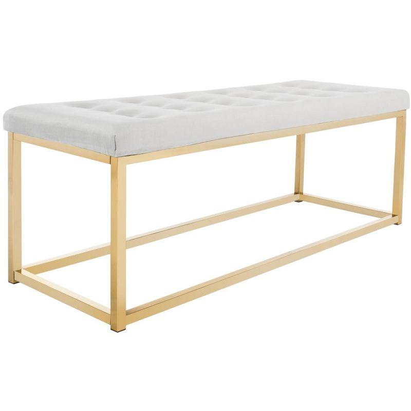 Reynolds Bench - FOX6225 - Grey/Brass - Safavieh Couture