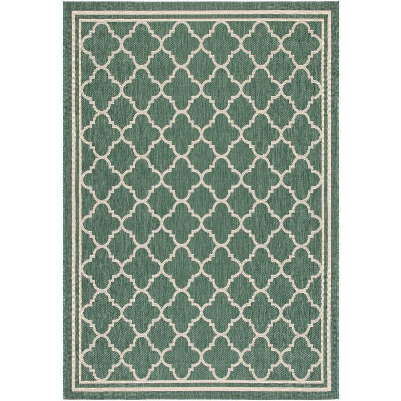 Courtyard CY6918 Power Loomed Indoor/Outdoor Area Rug - Dark Green/Beige - 5'3"x7'7" - Safavieh.
