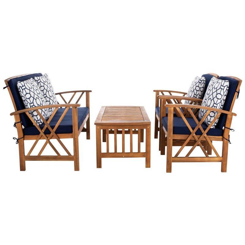 Fontana 4 Piece Patio Outdoor Conversation Set  - Safavieh