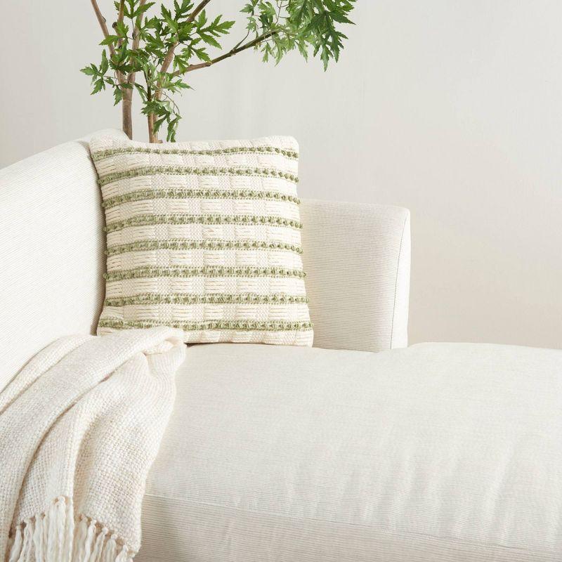 Mina Victory Striped Cotton, Polyester Throw Pillow