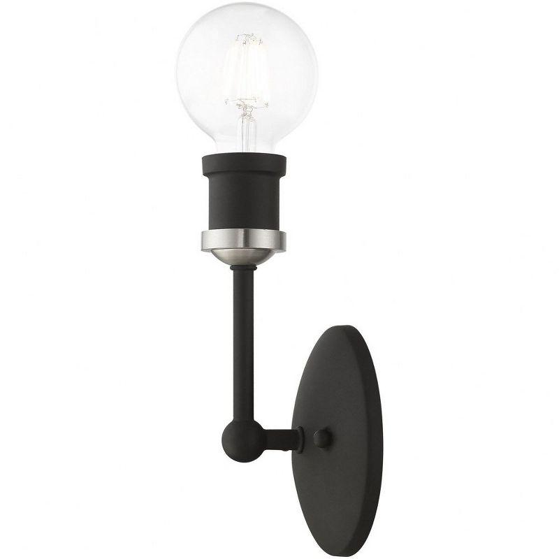 Lansdale Contemporary Black Vanity Light with Brushed Nickel Accent