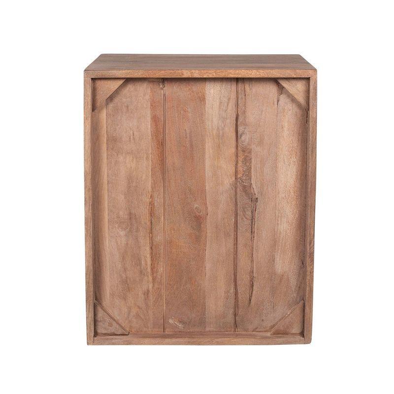 East at Main 24" Daria Mango Wood Accent Table with Drawer Sand: No Assembly, Bedroom Storage