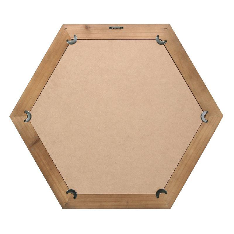 Wooden Hexagon Decorative Wall Mirror - Stonebriar Collection