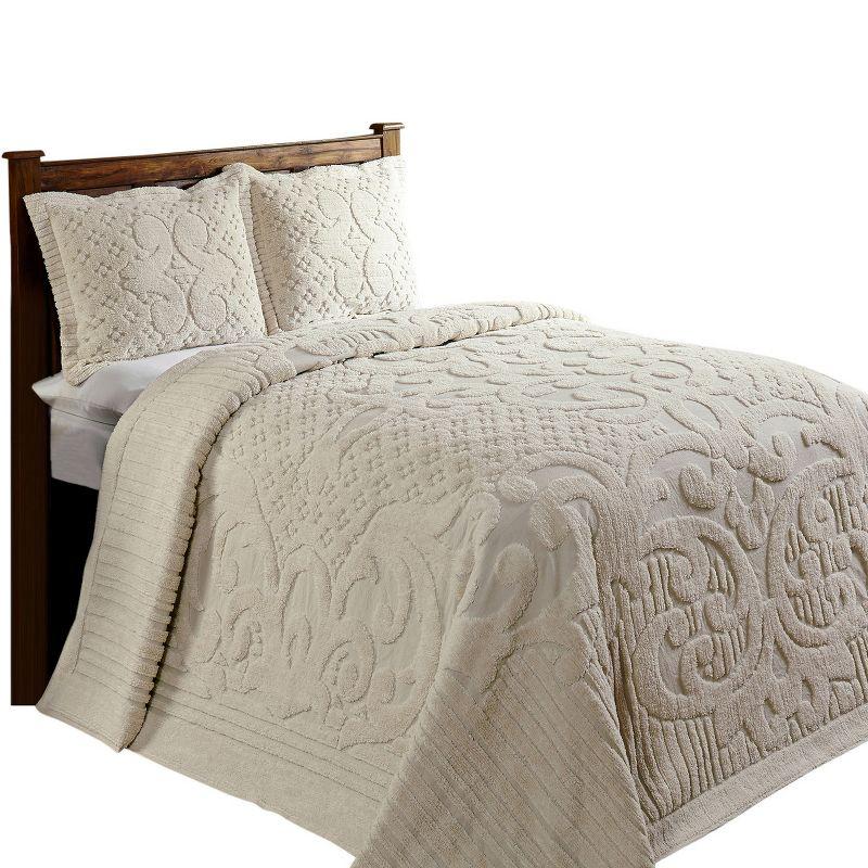 Better Trends Ashton 100% Cotton Chenille Bedspread with Medallion Pattern,  Soft & Breathable Coverlet, Luxurious Bedding for All Seasons, Machine Washable