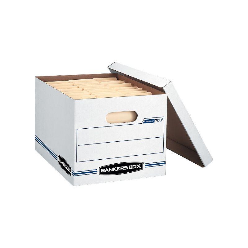 Bankers Box® Stor/File Box w/Lid & Handle, Ltr/Lgl, 12 x 15 x 10, WE/Blue, 12/Ctn