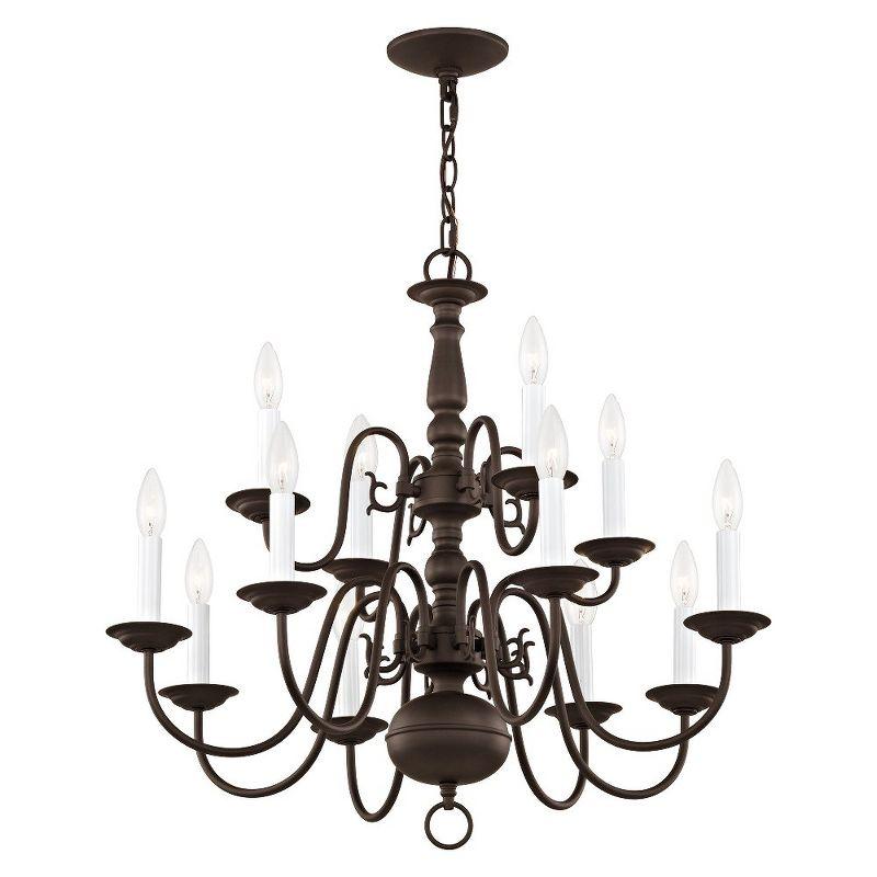 Livex Lighting Williamsburgh 12 - Light Chandelier in  Bronze