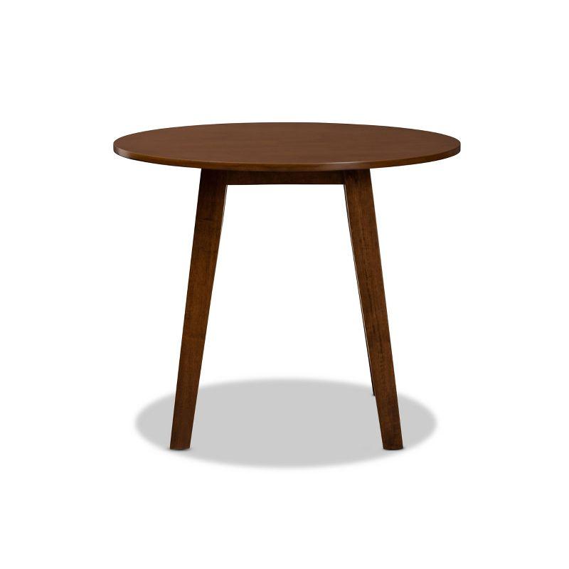 Ela 36" Contemporary Walnut Round Wood Dining Table