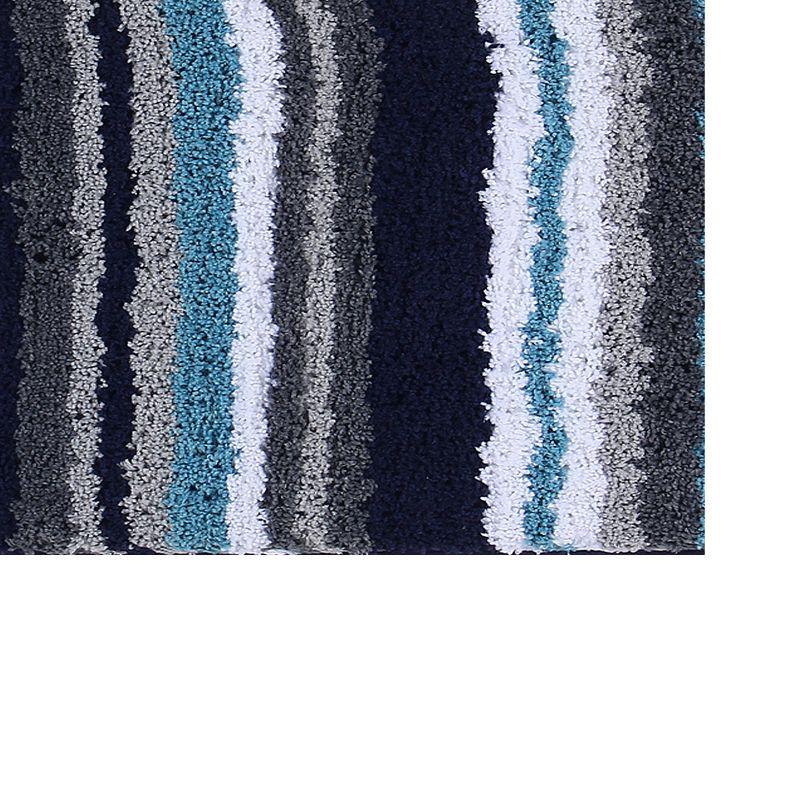 Luxurious 24" x 36" Blue & Gray Polyester Tufted Bath Rug