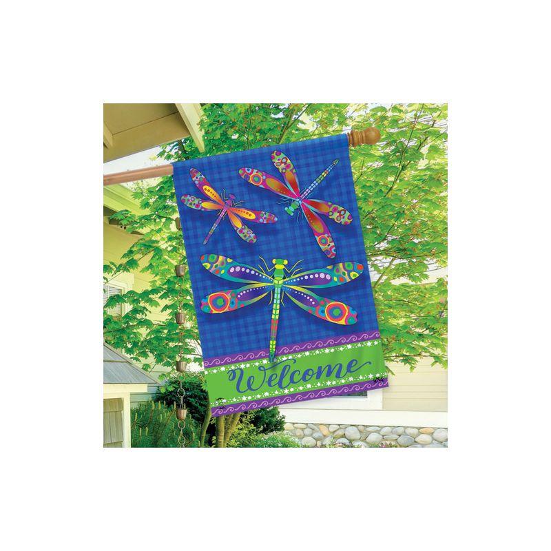 Briarwood Lane Colorful Dragonflies Summer House Flag Welcome Dragonfly 28" x 40"