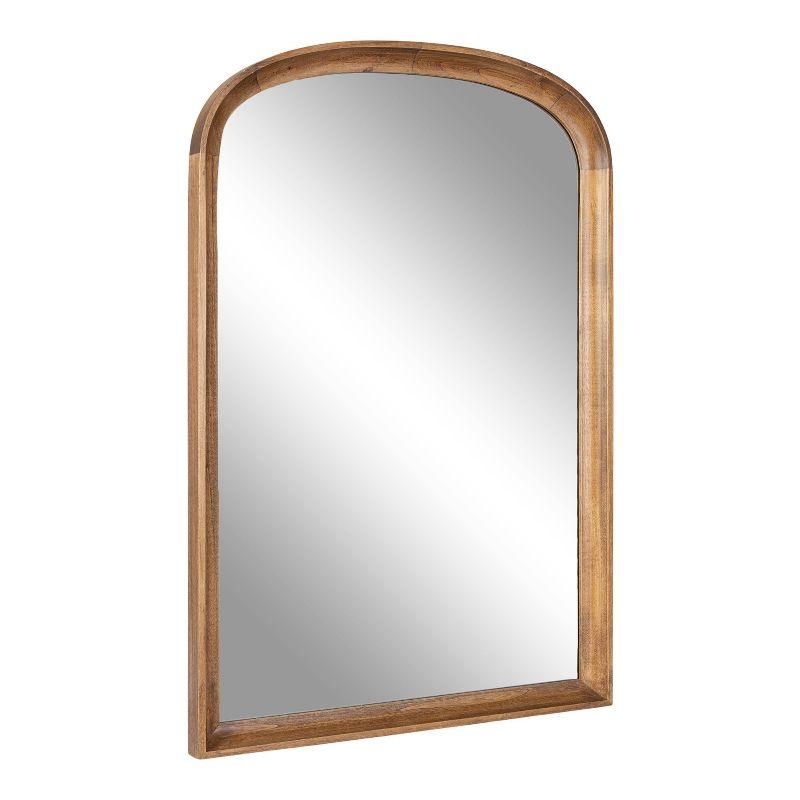 Rustic Brown Arched Wooden Bathroom Vanity Mirror, 24x36