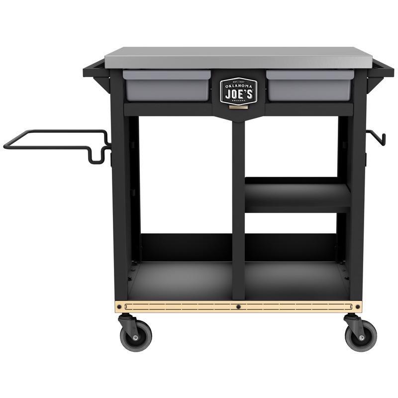 Oklahoma Joe's Black and Silver Steel Prep Cart with Wheels