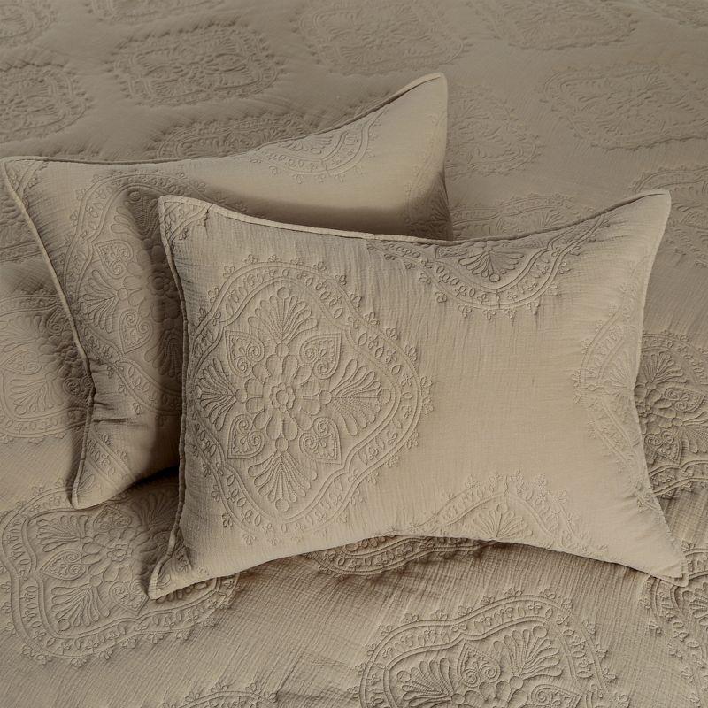 Muslin Stitch Taupe King Quilt Set - Levtex Home