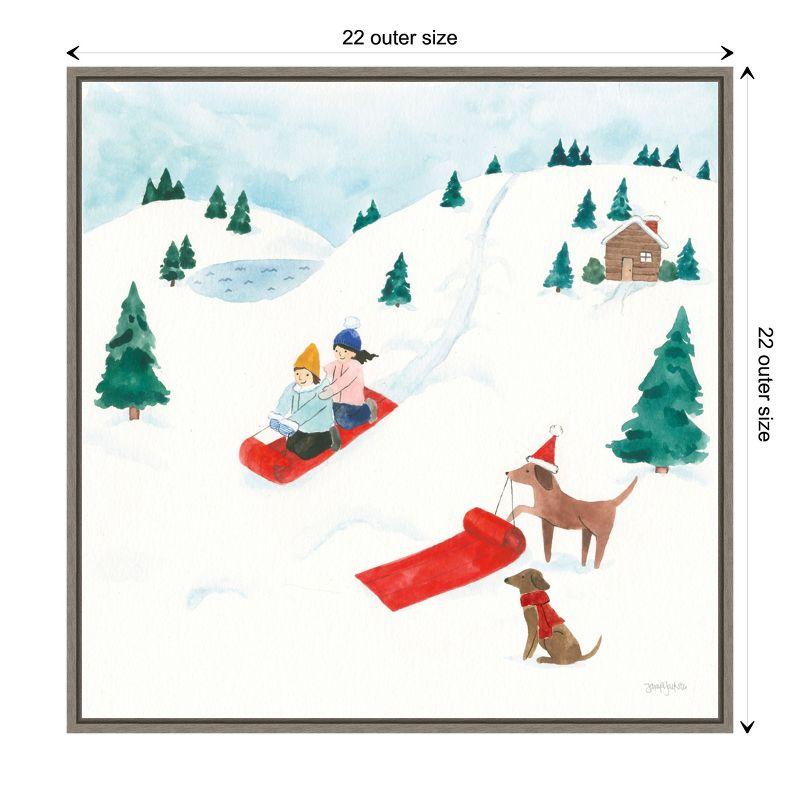 Amanti Art Winter Scene IV Dogs by Jenaya Jackson Canvas Wall Art Print Framed 22-in. x 22-in.