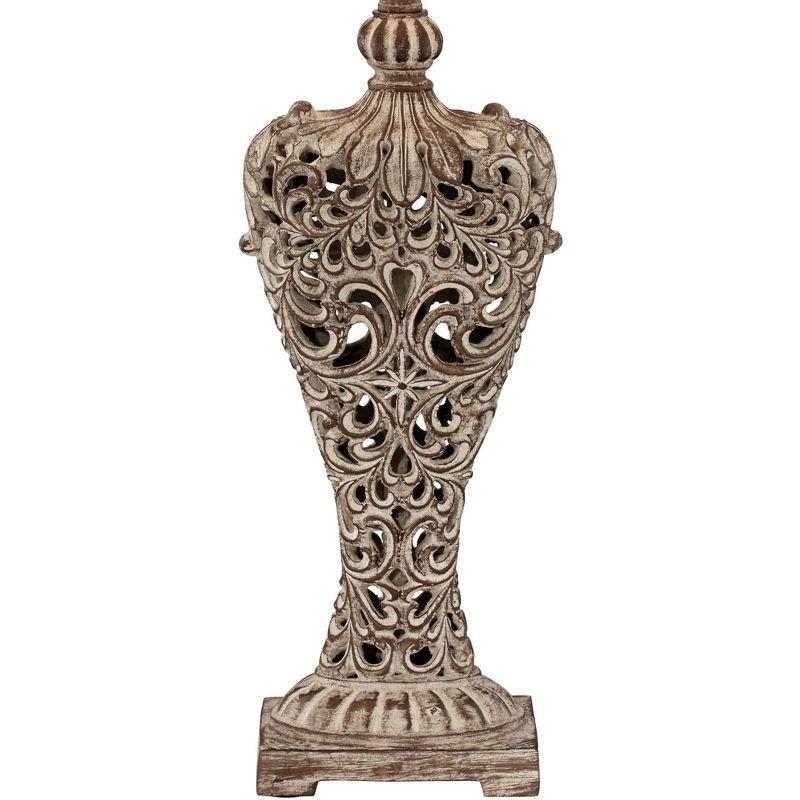 Barnes and Ivy Elle Traditional Table Lamp 33" Tall Antique Gold Florentine Off White Oval Shade for Bedroom Living Room Bedside Nightstand Office