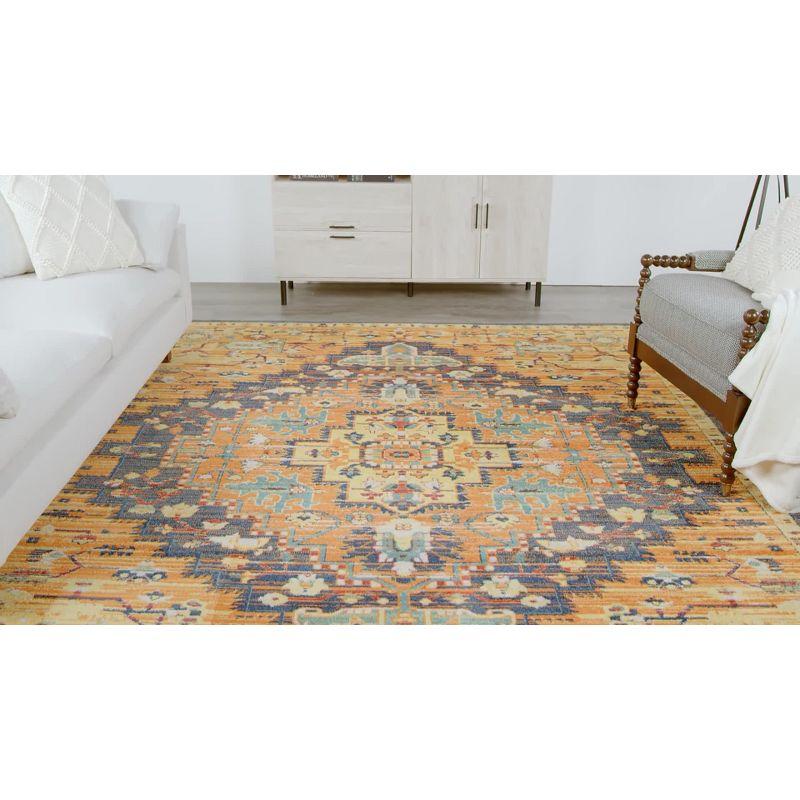 Bohemian Bliss Orange Multicolor Medallion Indoor Rug - 27"x5.5"