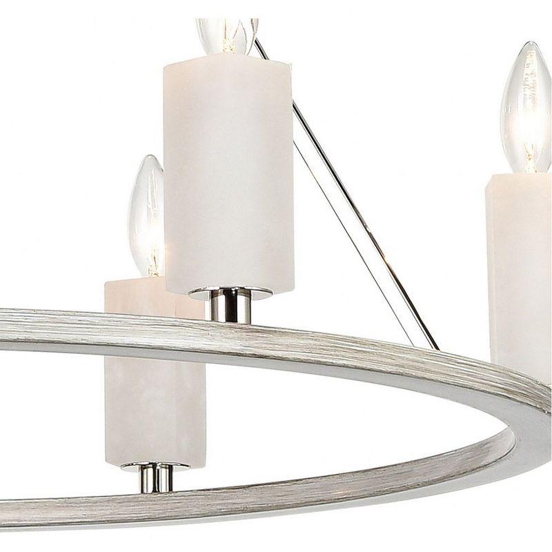 Elk Home White Stone 6 - Light Chandelier in  Polished Nickel