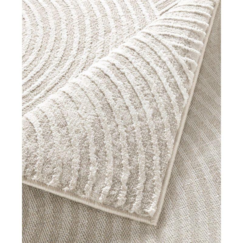 TOWN & COUNTRY Luxe Maya Soft Arches Neutral Indoor Area Rug with High-Low Texture, Ivory/Greige