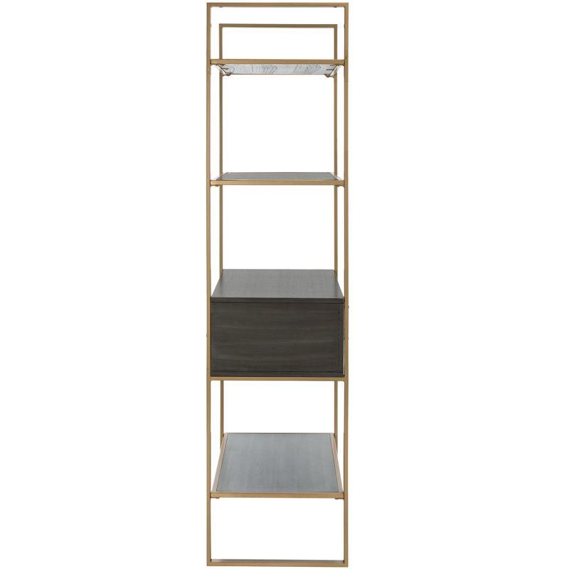 Skylar 4 Tier 1 Drawer Etagere - Gold / Grey - Safavieh