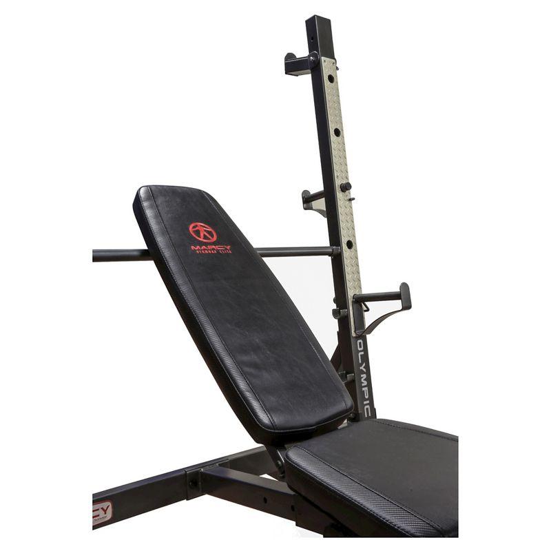 Adjustable Gray and Black Steel Olympic Weight Bench