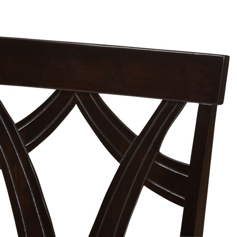 Set of 2 Sylvia Modern And Contemporary Fabric Upholstered And Finished Dining Chairs Gray/Dark Brown - Baxton Studio