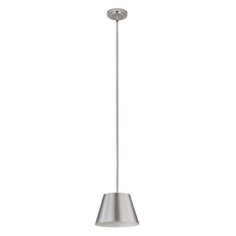 Brushed Nickel Modern Drum Pendant Light with LED