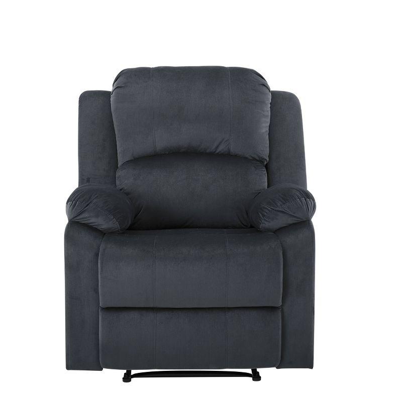 Dorian Slate Grey Microfiber Recliner with Wood Frame