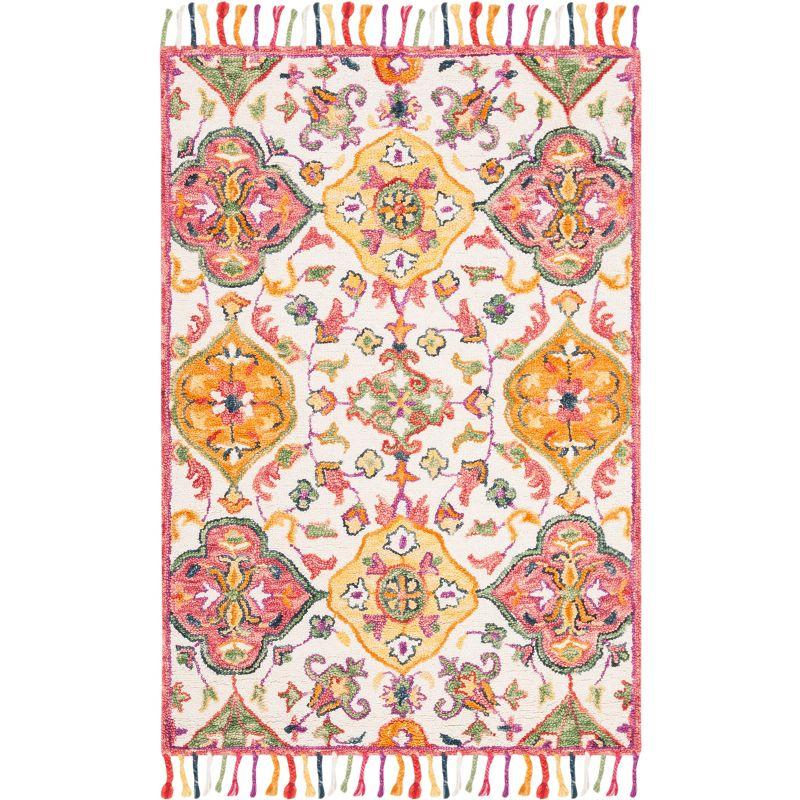 Blossom BLM456 Hand Tufted Area Rug - Ivory/Multi - 4'x6' - Safavieh.