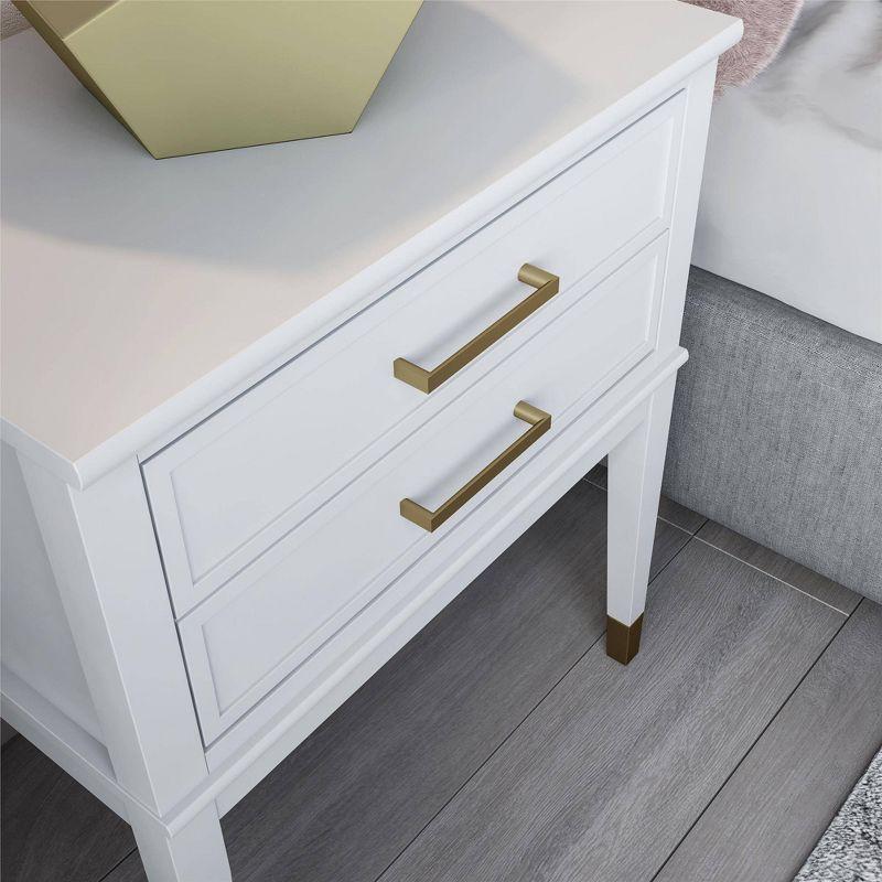 Westerleigh Sophisticated White End Table with Gold Accents