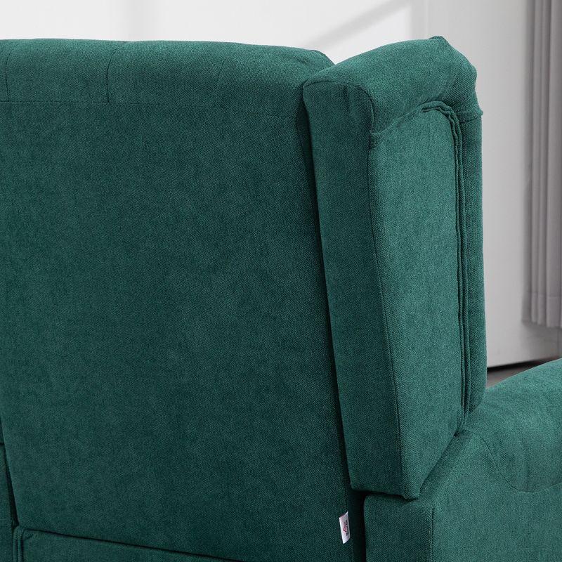 HOMCOM Button-Tufted Accent Chair with High Wingback, Rounded Cushioned Armrests and Thick Padded Seat