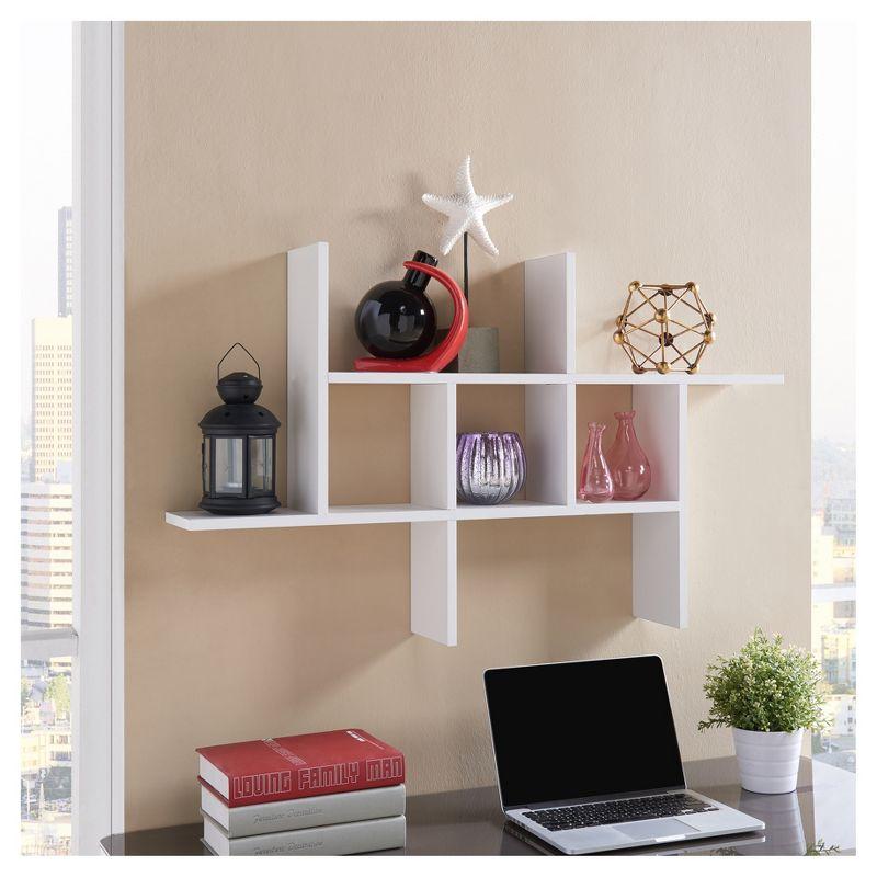 Modern White Cantilever Floating Wall Shelf, 40" x 24"