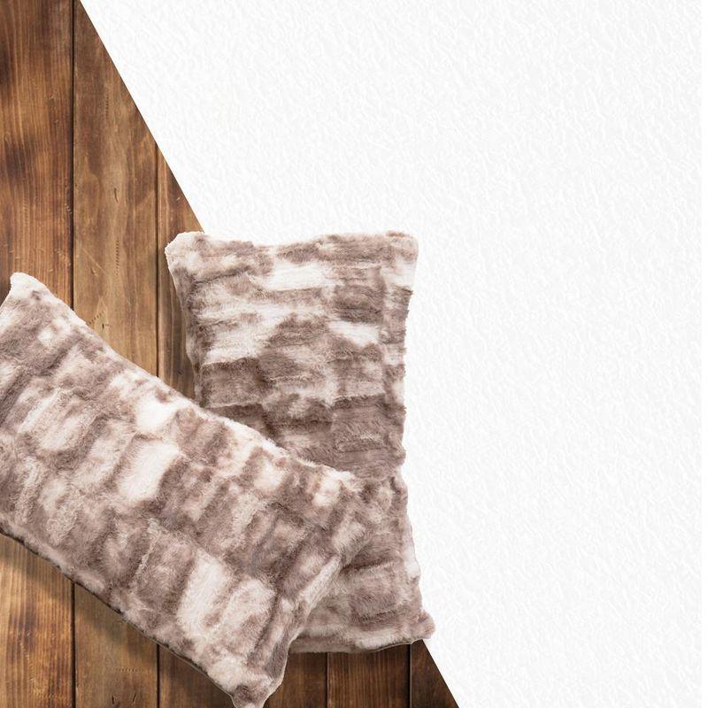 Cheer Collection Geometric Faux Fur Throw Pillow