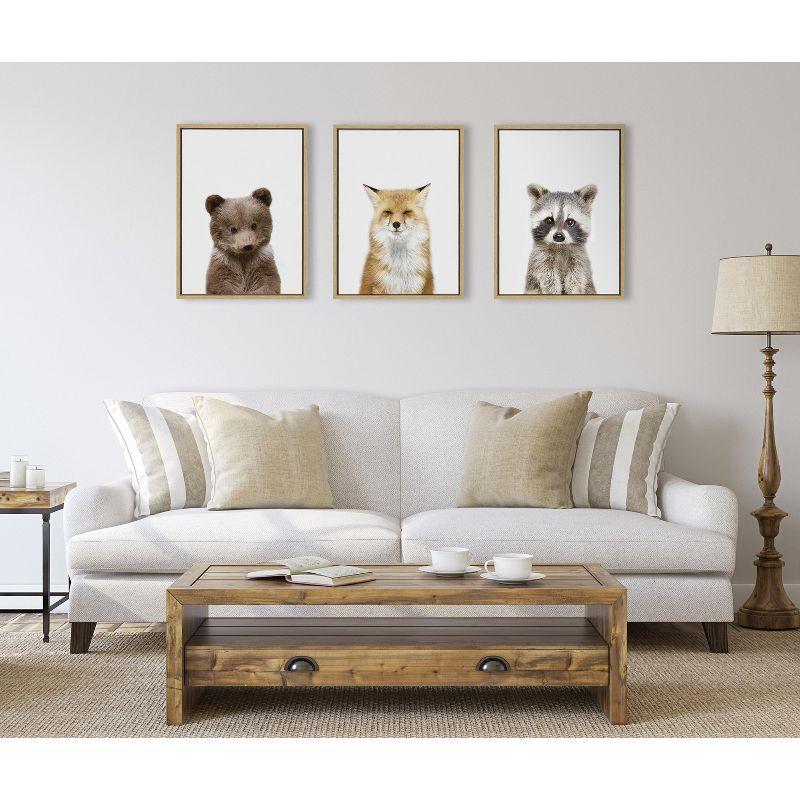 Kate and Laurel Sylvie Studio Bear, Studio Fox and Studio Raccoon Framed Canvas by Amy Peterson Art Studio