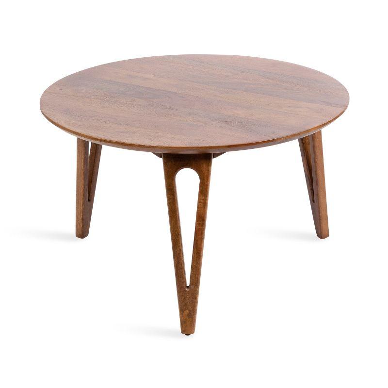 Kate and Laurel Kershaw Round Coffee Table, 30x30x19, Walnut Brown