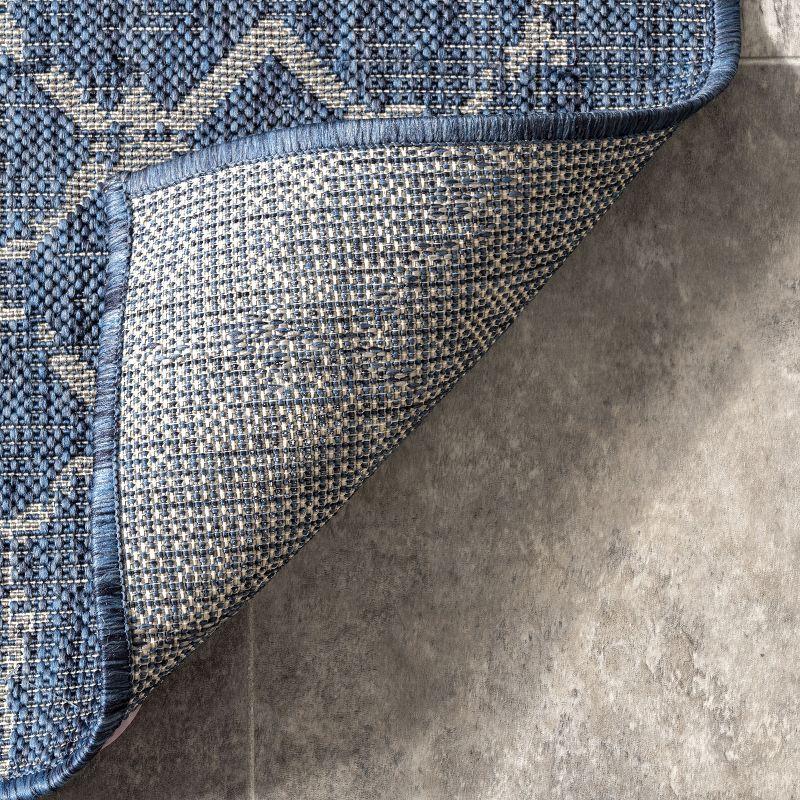 Nuloom Grayson Trellis 5x8 Indoor/Outdoor Area Rug for Living Room Patio Deck Front Porch Kitchen, Blue/Ivory