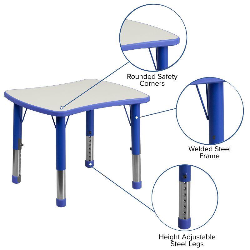 Goddard 22" x 27" Rectangular Plastic Height Adjustable Activity Table