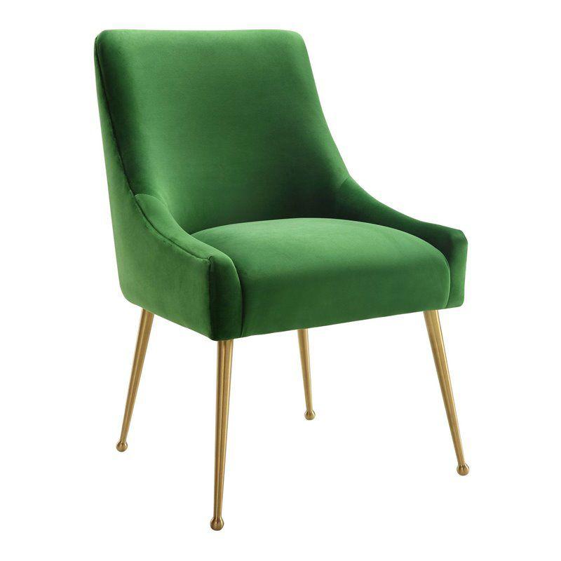 Beatrix 19'' H Velvet Upholstered Metal Parsons Chair