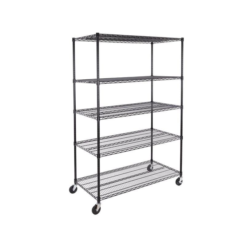 UltraDurable 24" D 5-Tier NSF-Certified Steel Shelving with Wheels