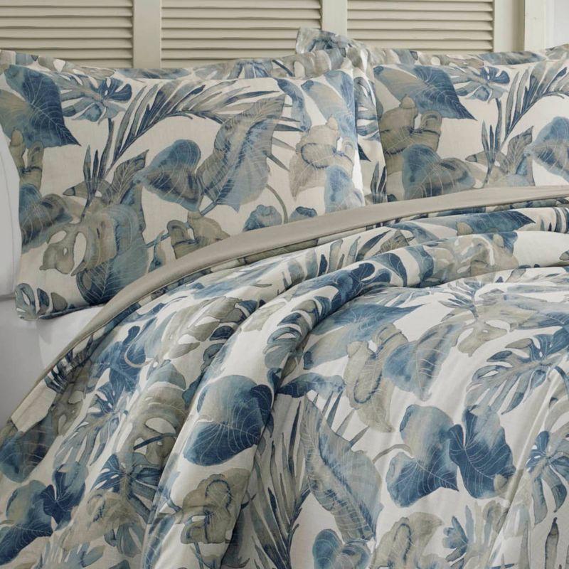 Tommy Bahama Raw Coast Blue Cotton Reversible Duvet Cover Set