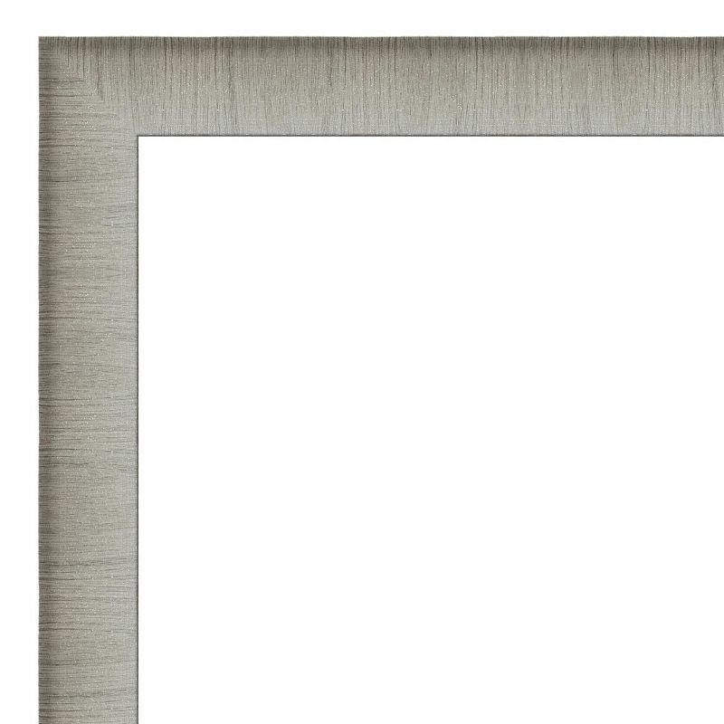 19" x 23" Elegant Brushed Framed Bathroom Vanity Wall Mirror Pewter - Amanti Art: Modern Rectangular Polystyrene, No Assembly Required
