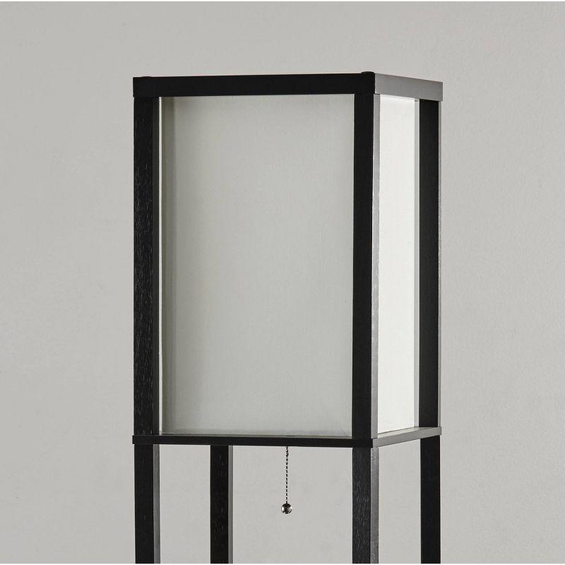 72" Murray Three Drawer Shelf Lamp Black - Adesso: Modern Wood Design, ETL Listed, Electric Powered