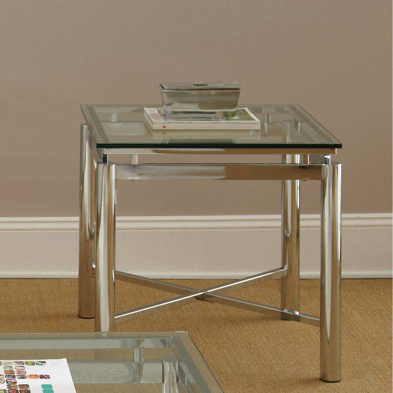 Nova End Table Chrome and Glass - Steve Silver