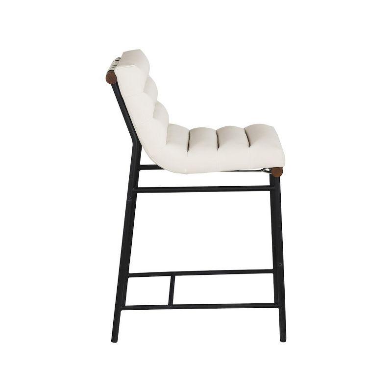 Meridian Furniture,Burke Cream Vegan Leather Counter Stool