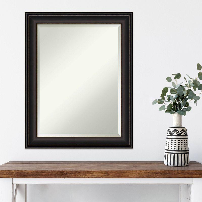 22" x 28" Trio Framed Wall Mirror Oil Rubbed Bronze - Amanti Art: Modern Beveled Glass, No Assembly Required