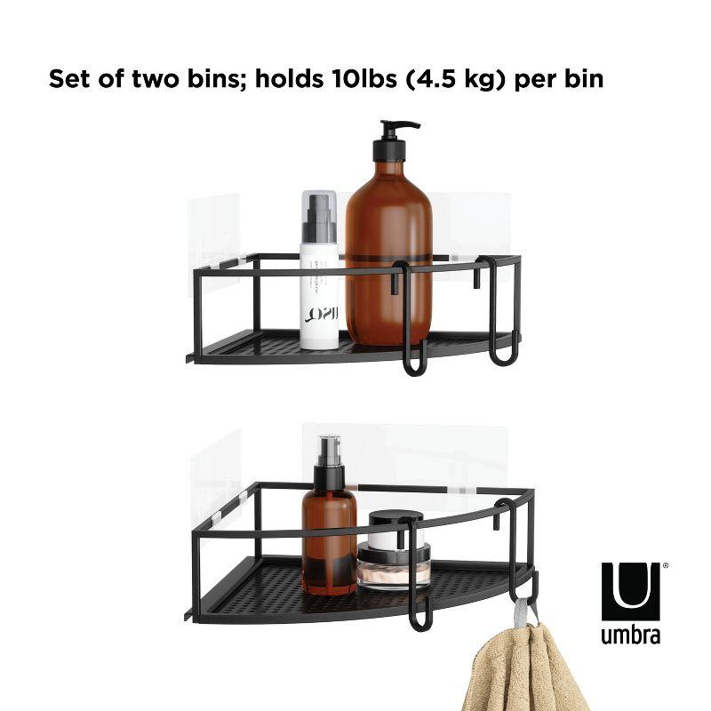 Black Iron Suction Mount Shower Caddy Set