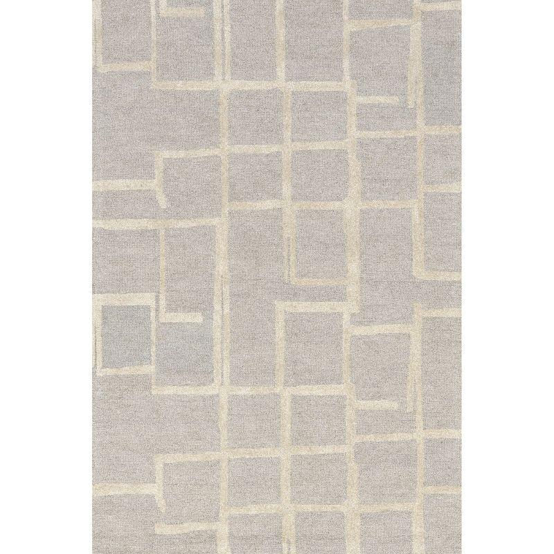 Nuloom James Geometric 5x8 Wool Indoor Area Rug for Living Room Bedroom Dining Room Kitchen, Grey