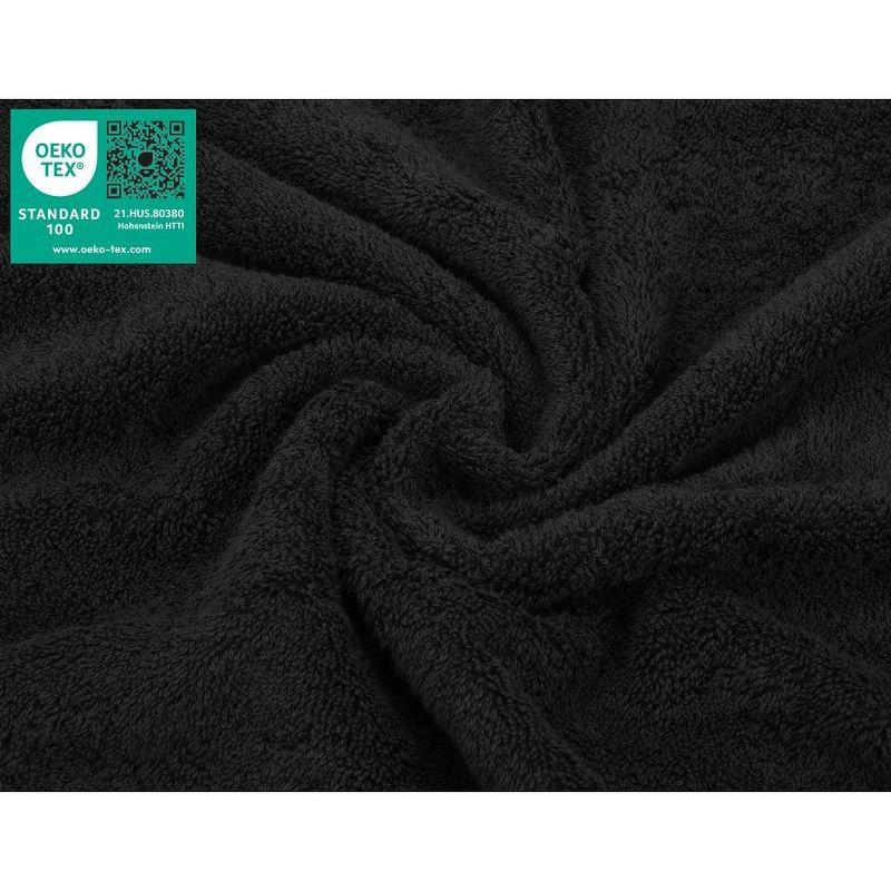 American Soft Linen 4 Pack Washcloth Set, 100% Cotton Washcloth Hand Face Towels for Bathroom and Kitchen, Black