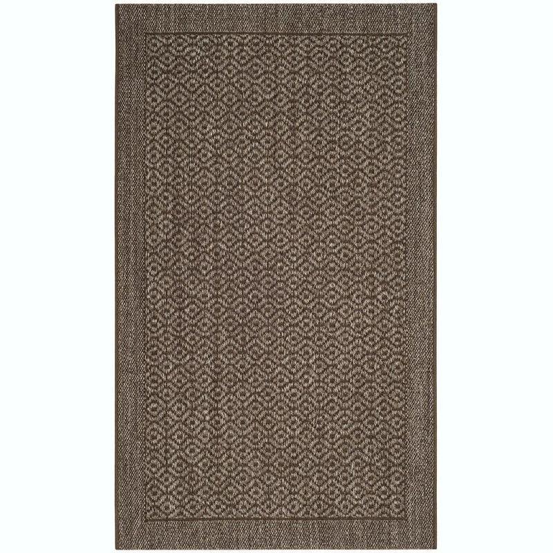 Palm Beach Geometric Jute/Sisal Brown Area Rug