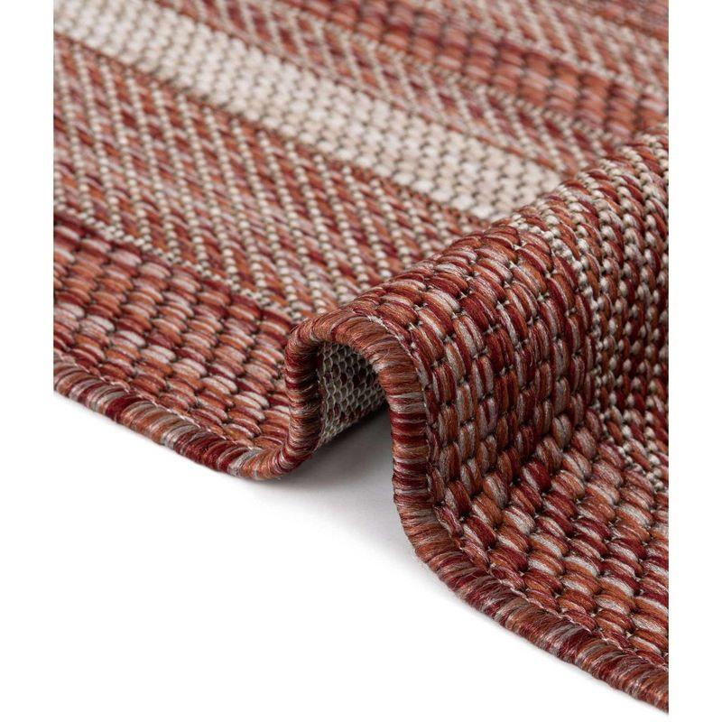 Unique Loom 7' 1 x 10' 0 Rectangle Indoor/Outdoor Border Rust Red Area Rug