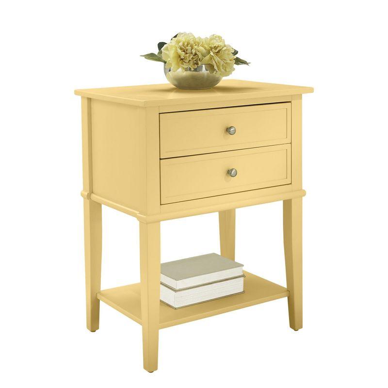 Ameriwood Home Franklin Nightstand Table with 2 Drawers and Lower Shelf